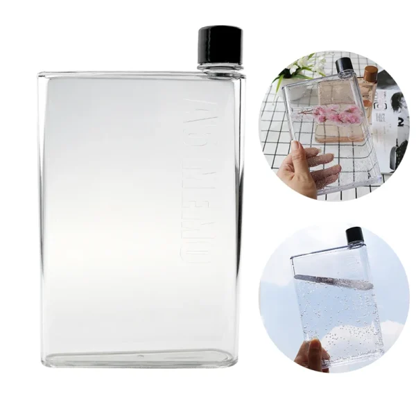750ml Water Bottle Sports Drinking Book Paper Crystal Waterbottle Transparent Drinkware Plastic Kettle Outdoor Portable Cup 1