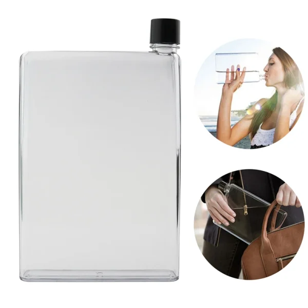 750ml Water Bottle Sports Drinking Book Paper Crystal Waterbottle Transparent Drinkware Plastic Kettle Outdoor Portable Cup 2