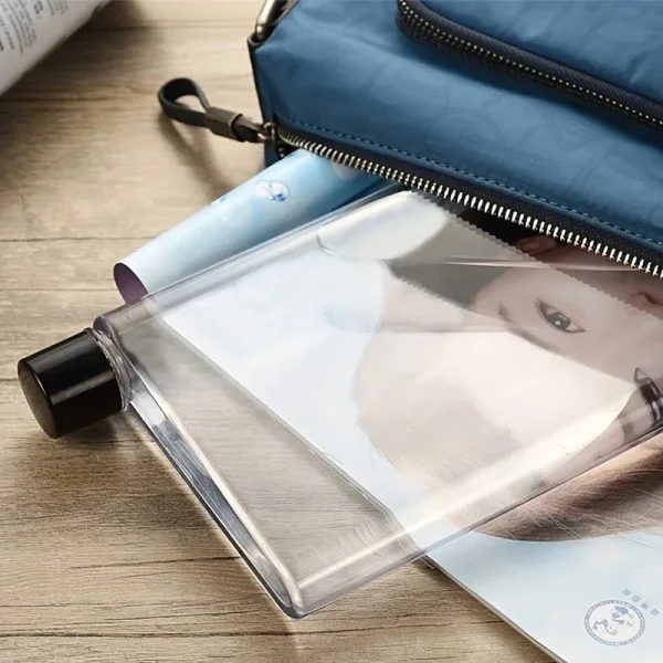 750ml Water Bottle Sports Drinking Book Paper Crystal Waterbottle Transparent Drinkware Plastic Kettle Outdoor Portable Cup 4