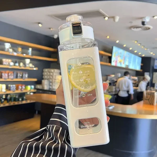 1 piece white 700ml sports water bottle, portable sippy cup. Suitable for outdoor, sports, cycling and carrying! water bottle 6