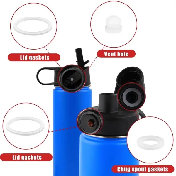 Water Bottle Vent Hole Gasket Vent Hole Gaskets Replacement Food-grade Silicone Cup Lid Gasket Rings For 14/18/22/32/40/64oz ﻿ 6