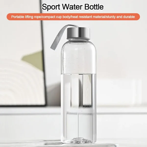 1pc Transparent Plastic Water Bottle for Drinking Portable Sport Tea Coffee Cup Kitchen Tool Kids Water Bottle for School Office 2