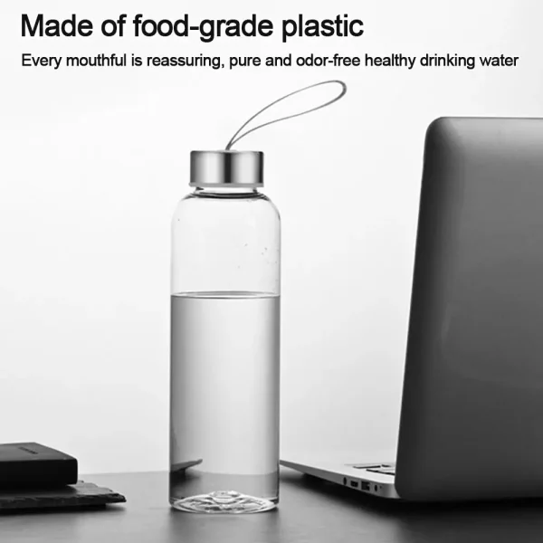 1pc Transparent Plastic Water Bottle for Drinking Portable Sport Tea Coffee Cup Kitchen Tool Kids Water Bottle for School Office 4