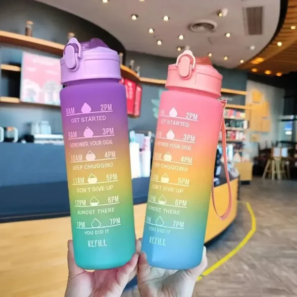 750ML Large Capacity Water Bottle Portable Plastic Clear Drink Bottle with Time Marker Motivational Sports Water Cup 5