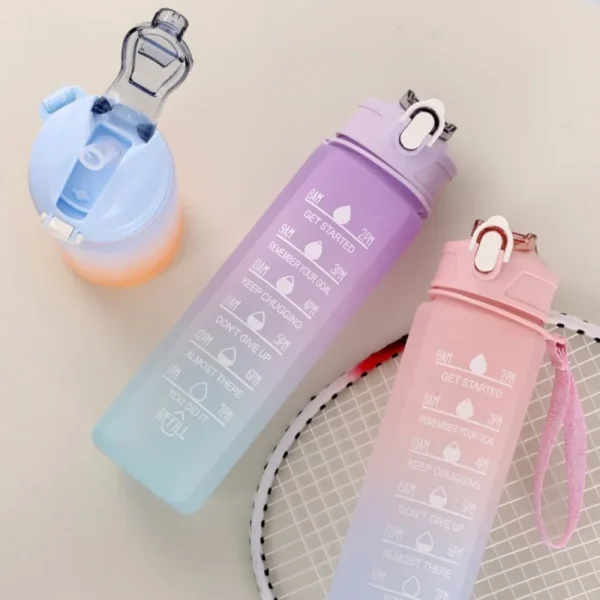 750ML Large Capacity Water Bottle Portable Plastic Clear Drink Bottle with Time Marker Motivational Sports Water Cup 6