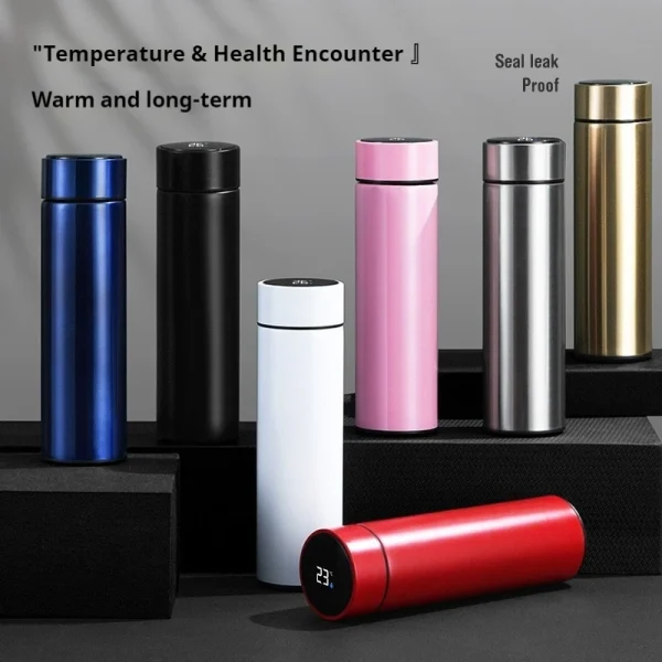 500ML Intelligent Temperature Thermos Bottle Sports Water Cup Car Insulated Cup Keeps Cold and Heat Thermal Mug Vacuum Flasks 2