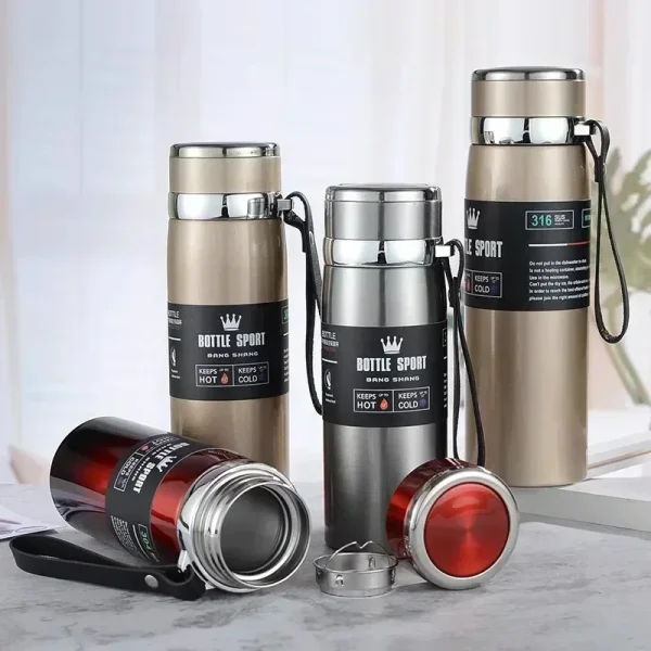1L Thermal thermos Water Bottle Cold And Hot Coffee Thermal Thermos Vacuum Flasks Bottle Stainless Steel Thermos Bottle Gifts 6