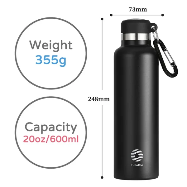 FEIJIAN Thermos Portable Water Bottle Stainless Steel Thermal Cup Leak-proof Flask Mini 500ML/600ML 4
