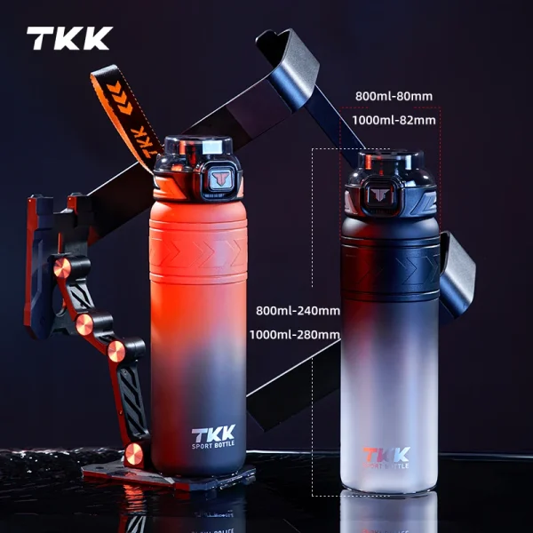 TKK 600/850/1000ml Sports Watter Bottle Tritan BPA-free Portable Leak-proof Plastic Drinkware Outdoor Fitness Gradie Kettle 3