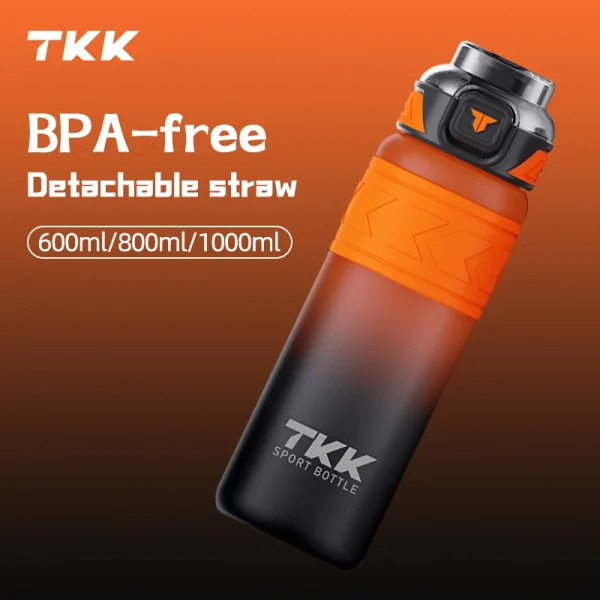 TKK 600/850/1000ml Sports Watter Bottle Tritan BPA-free Portable Leak-proof Plastic Drinkware Outdoor Fitness Gradie Kettle 5