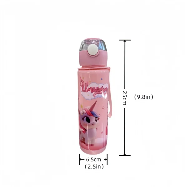 700ml Cute & Durable Cartoon Space Cup with Hand-held Ring BPA-Free High Temperature Resistant Portable Outdoor Water Bottle 6