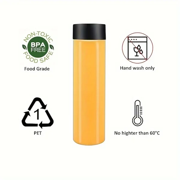12pcs Portable Plastic Fruit Juice Bottle , Clear Bulk  Container For Indoor/Outdoor, Camping Drink  For Fridge Bar Supplies 4