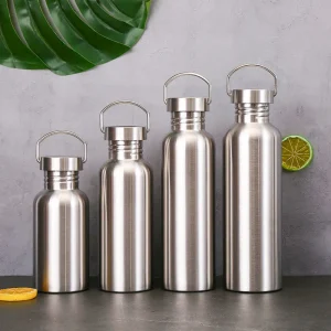 Stainless Steel Water Bottle Leak-proof Single Wall Large Capacity Wide Mouth Sports Water Bottles For Cycling Hiking Drinkware 1