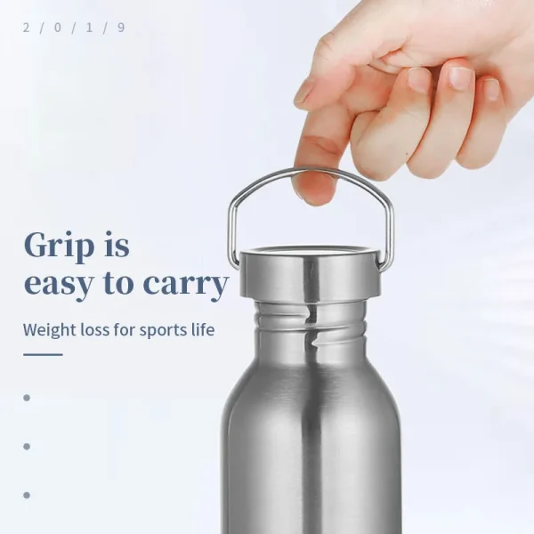 Stainless Steel Water Bottle Leak-proof Single Wall Large Capacity Wide Mouth Sports Water Bottles For Cycling Hiking Drinkware 5