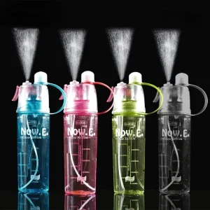 New 400/600Ml 3 Color Solid Plastic Spray Cool Summer Sport Water Bottle Portable Climbing Outdoor Bike Shaker Bottles 1