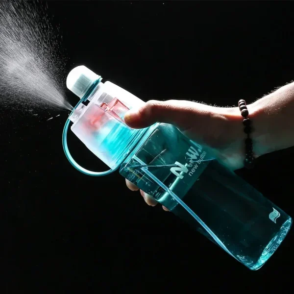 New 400/600Ml 3 Color Solid Plastic Spray Cool Summer Sport Water Bottle Portable Climbing Outdoor Bike Shaker Bottles 2