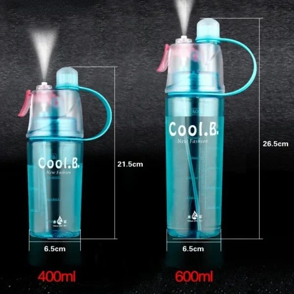 New 400/600Ml 3 Color Solid Plastic Spray Cool Summer Sport Water Bottle Portable Climbing Outdoor Bike Shaker Bottles 5