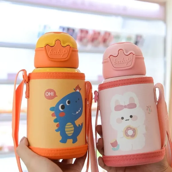 500ml Unicorn Kids Thermos Bottle Cute Children's Thermal Water Bottle Stainless Steel Thermos Mug For Kids Portable Water Cup 2