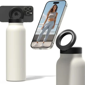 Insulated Water Bottle Compatible MagSafe Water Bottle With Phone Holder,Stainless Steel Water Bottle With Magnetic Phone Tripod 1