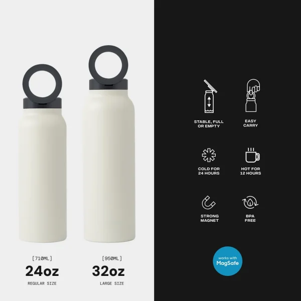 Insulated Water Bottle Compatible MagSafe Water Bottle With Phone Holder,Stainless Steel Water Bottle With Magnetic Phone Tripod 2