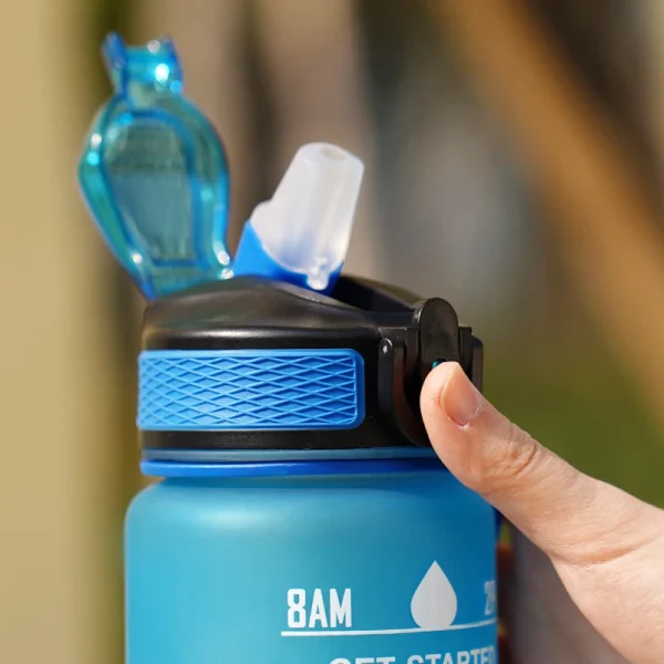 1L Water bottle 12 colors Leak Proof with Time Mark Drink and Straw Motivational Drinking Sports Water Bottle for Outdoor Hiking 6