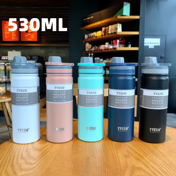530ML Tyeso Thermal Water Bottle Stainless Steel Coffee Thermal Mug Vacuum Flask Insulated Sport Travel Thermos Cup Kettle 1