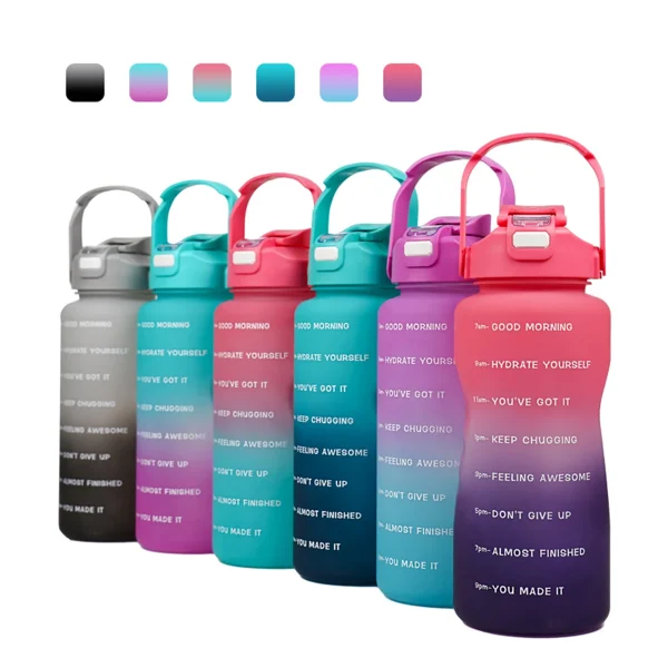 2L Sports Water Bottle with Straw Large Capacity Plastic Cup for Running and Fitness Leakproof 3