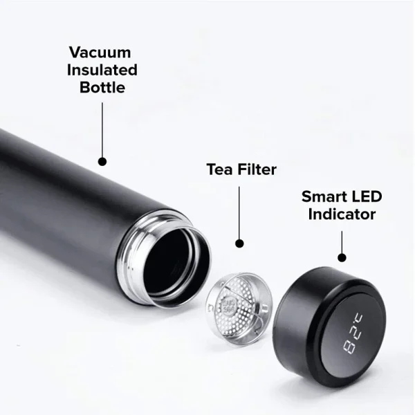 Stainless Steel Smart Water Bottle, Leak Proof, Double Walled, Keep Drink Hot & Cold, LCD Temperature Display 3