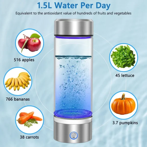 Rechargeable Hydrogen Water Bottle Alkaline Maker Portable Ionizer Cup Super Antioxidant Rich Generator for Health 5