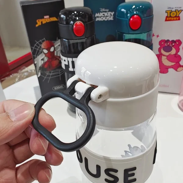 600ML Disney Mickey Minnie Mouse Water Cup Large Capacity Sport Water Bottle Cartoon Spiderman Plastic Water Bottle for Kid 4
