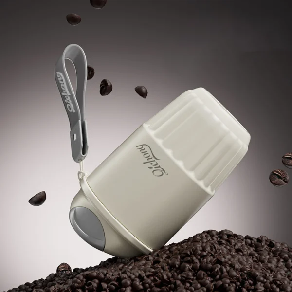 410ml Portable Insulated Coffee Mug Ceramic Milk Juice Water Whey Soybean Cup Thermal Bottle with Lid Simple Style Reusable 1