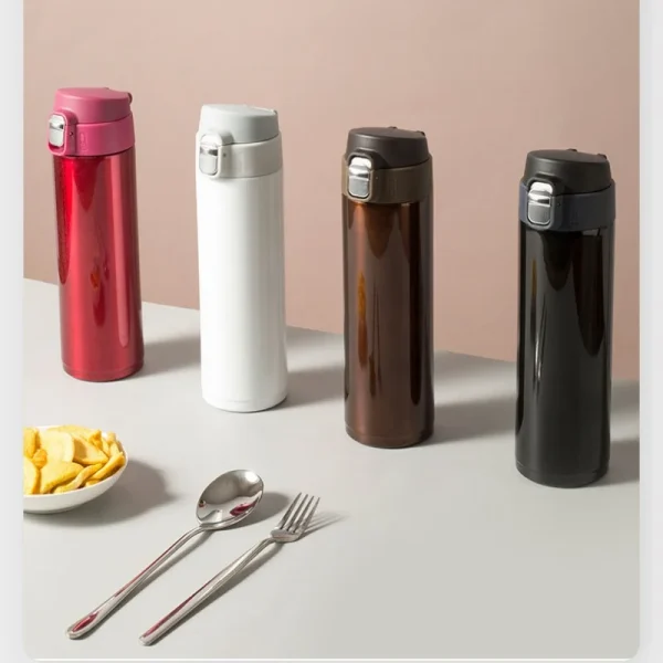 Students Go To School Thermos Cup Creative Bullet Cover Direct Drinking Water Cup Simple Solid Color Durable and Practical 2
