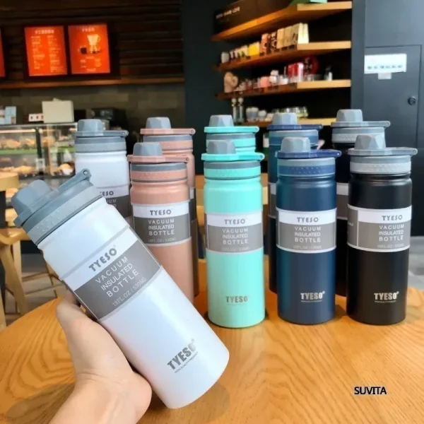 Tyeso 530/750ML Thermos Bottle Stainless Steel Vacuum Flask Travel Cup Insulated Water Bottle Sport Thermal Mug Hot Cold Mug 2