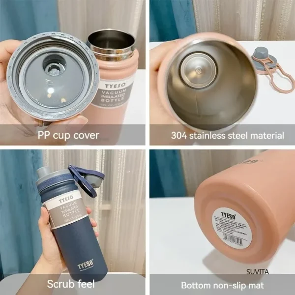 Tyeso 530/750ML Thermos Bottle Stainless Steel Vacuum Flask Travel Cup Insulated Water Bottle Sport Thermal Mug Hot Cold Mug 6