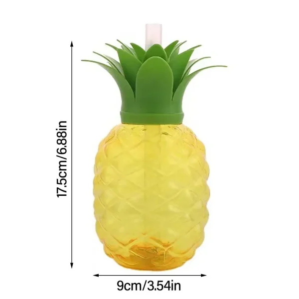 Creative Cartoon Fruit Summer Straw Cup Food Grade Plastic Strawberry Pineapple Watermelon Water Bottle Tea Milk Juice Bottle 4