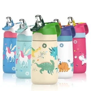 350ml Children Thermo Cup Cartoon Pattern BPA Free Stainless Steel Vacuum Flask Students Travel Camping Leak Proof Water Bottles 1