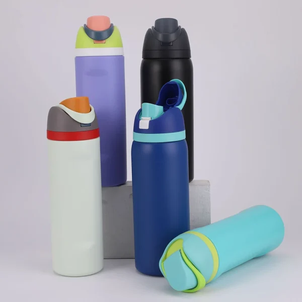 24/32oz Straw Double-Layer Insulated Cup 304 Stainless Steel Sports Water Bottle Travel Vacuum Flask for Outdoor Camping Sports 5