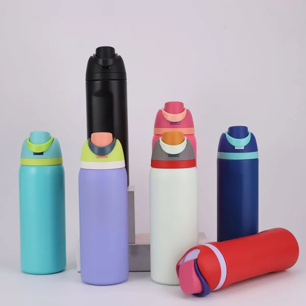 24/32oz Straw Double-Layer Insulated Cup 304 Stainless Steel Sports Water Bottle Travel Vacuum Flask for Outdoor Camping Sports 6