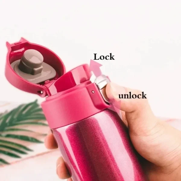 16Oz Metal Water Bottle Stainless Steel Bouncing Cover Vacuum Flask BPA Free Leak Proof Insulated Cup Coffee Mug Water Bottle 4
