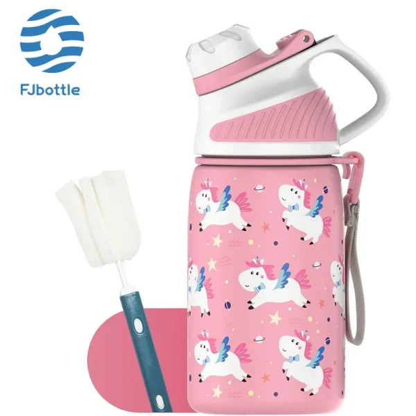 FEIJIAN Kids Stainless Steel Thermos Mug Cartoon Leak-Proof Vacuum Flask Children Thermal Water Bottle Thermocup 1