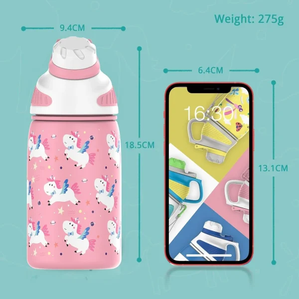 FEIJIAN Kids Stainless Steel Thermos Mug Cartoon Leak-Proof Vacuum Flask Children Thermal Water Bottle Thermocup 5