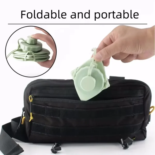 600ml Silicone Folding Bottle Adult Portable Reusable Plastic Cups Outdoor Travel Gym Water Bottle Motivational Drinking Bottle 4
