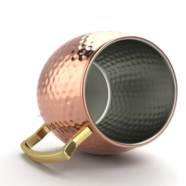 1pcs 550ml 18 Ounces Moscow Mule Mug Stainless Steel Hammered Copper Plated Beer Cup Coffee Cup Bar Drinkware 3