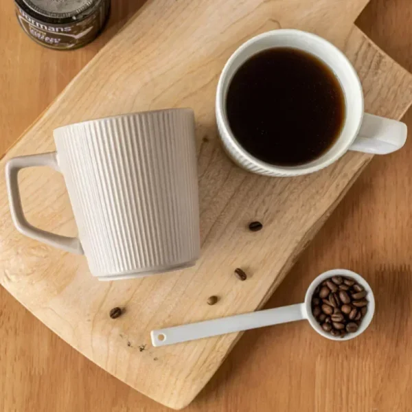 500ml Nordic Ceramic Mug Matte Relief Milk Coffee Cup with Handle Home Office Practical Water Cup Solid Color Striped Shape liji 5