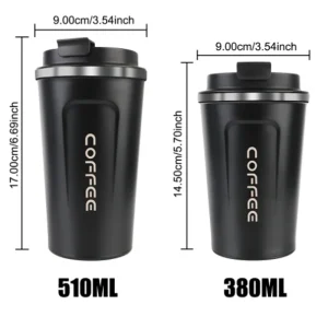 Thermo Cafe Car Thermos Mug for Tea Water Coffee Leak_Proof Travel Thermo Cup Coffee Mug 380/510ML Double Stainless Steel 1