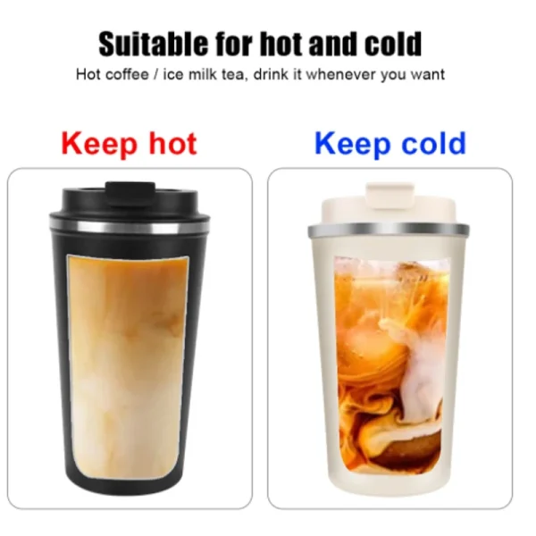 Thermo Cafe Car Thermos Mug for Tea Water Coffee Leak_Proof Travel Thermo Cup Coffee Mug 380/510ML Double Stainless Steel 4