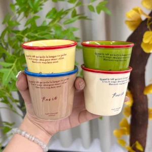 Paper  Shaped Coffee  Retro Mug Hand-held Colorful Letter Ceramic Cup Breakfast Milk Cup 1