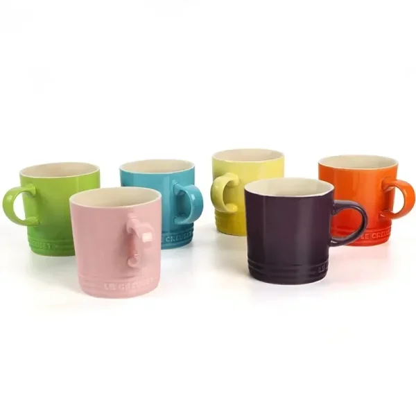 Popular Nordic Style Color Gradient Mugs Creative Macaron Mug Gradient Color Cool Color Rainbow Cup Ceramic Cups with Hand Gift 5