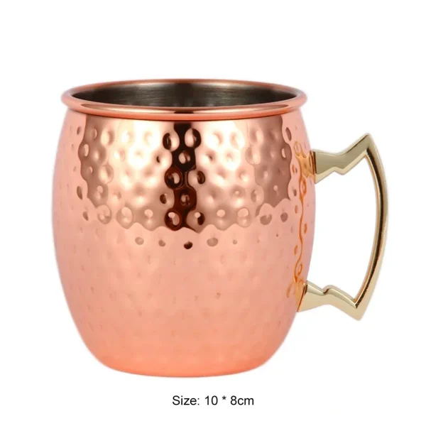 1-6PCS Stainless Steel Moscow Mule Mugs 500ML Beer Cups Cocktail Wine Juice Drink Cup Coffee Mugs Bar Champagne Party Drinkware 6