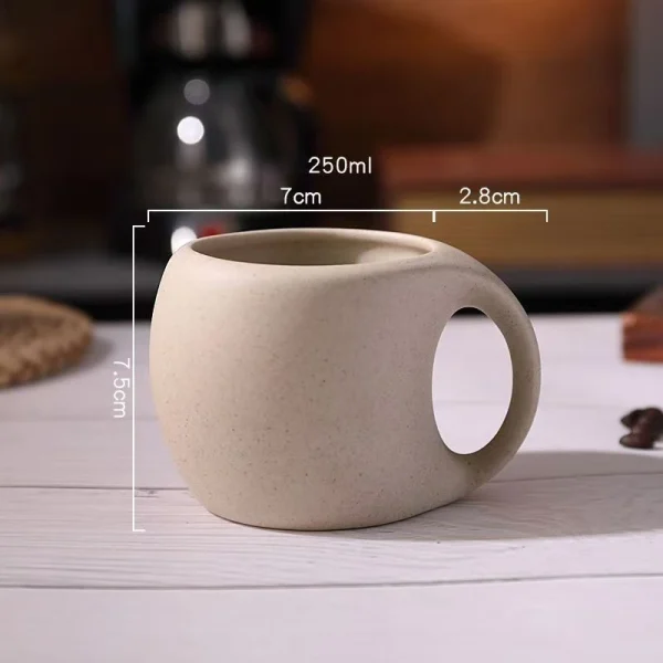 220ml Vintage Ceramic Cup Plate Set, Latte American Coffee Cups Tableware, Breakfast Milk Oat Beverage Mug, Tea Cup Decoration 3